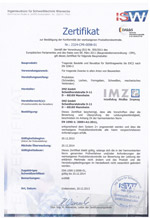 Zertifikat des ISW